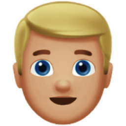 man: medium-light skin tone, blond hair emoji