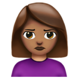 woman pouting: medium skin tone emoji