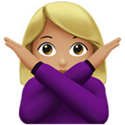 woman gesturing NO: medium-light skin tone emoji