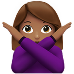 woman gesturing NO: medium skin tone emoji