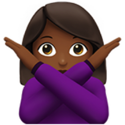 woman gesturing NO: medium-dark skin tone emoji