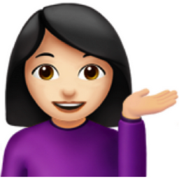 woman tipping hand: light skin tone emoji