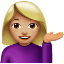 woman tipping hand: medium-light skin tone emoji