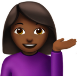 woman tipping hand: medium-dark skin tone emoji