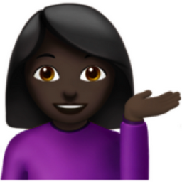 woman tipping hand: dark skin tone emoji