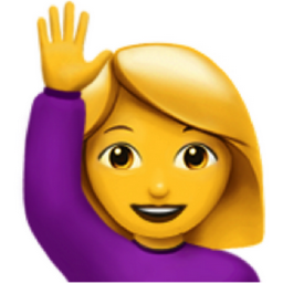 woman raising hand emoji