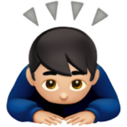 man bowing: light skin tone emoji