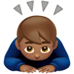 man bowing: medium skin tone emoji