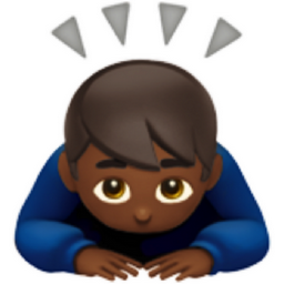 man bowing: medium-dark skin tone emoji