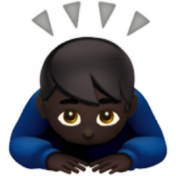 man bowing: dark skin tone emoji