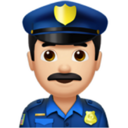 man police officer: light skin tone emoji