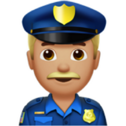 man police officer: medium-light skin tone emoji