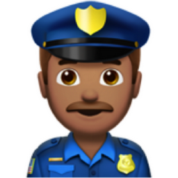 man police officer: medium skin tone emoji