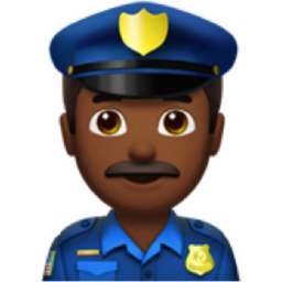 man police officer: medium-dark skin tone emoji