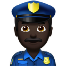 man police officer: dark skin tone emoji