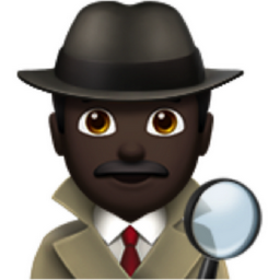 man detective: dark skin tone emoji