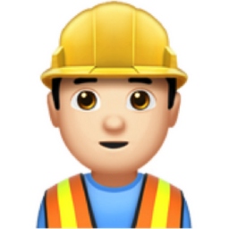man construction worker: light skin tone emoji