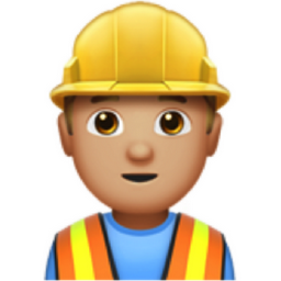 man construction worker: medium-light skin tone emoji