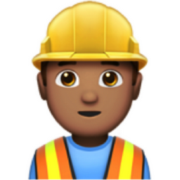 man construction worker: medium skin tone emoji