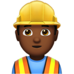 man construction worker: medium-dark skin tone emoji