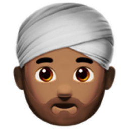 man wearing turban: medium skin tone emoji