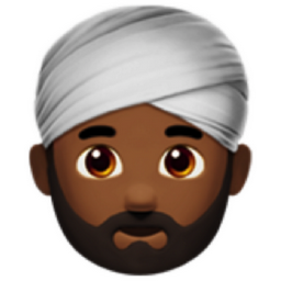 man wearing turban: medium-dark skin tone emoji