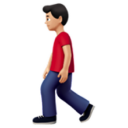 man walking: light skin tone emoji