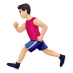 man running: light skin tone emoji