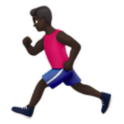 man running: dark skin tone emoji