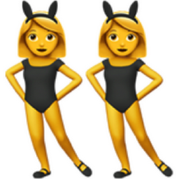 women with bunny ears emoji