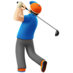 man golfing: light skin tone emoji
