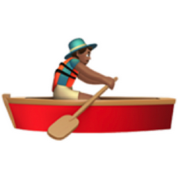 man rowing boat: medium skin tone emoji
