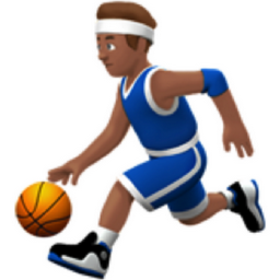 man bouncing ball: medium skin tone emoji