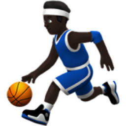 man bouncing ball: dark skin tone emoji