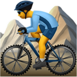 man mountain biking emoji
