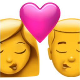 kiss: woman, man emoji