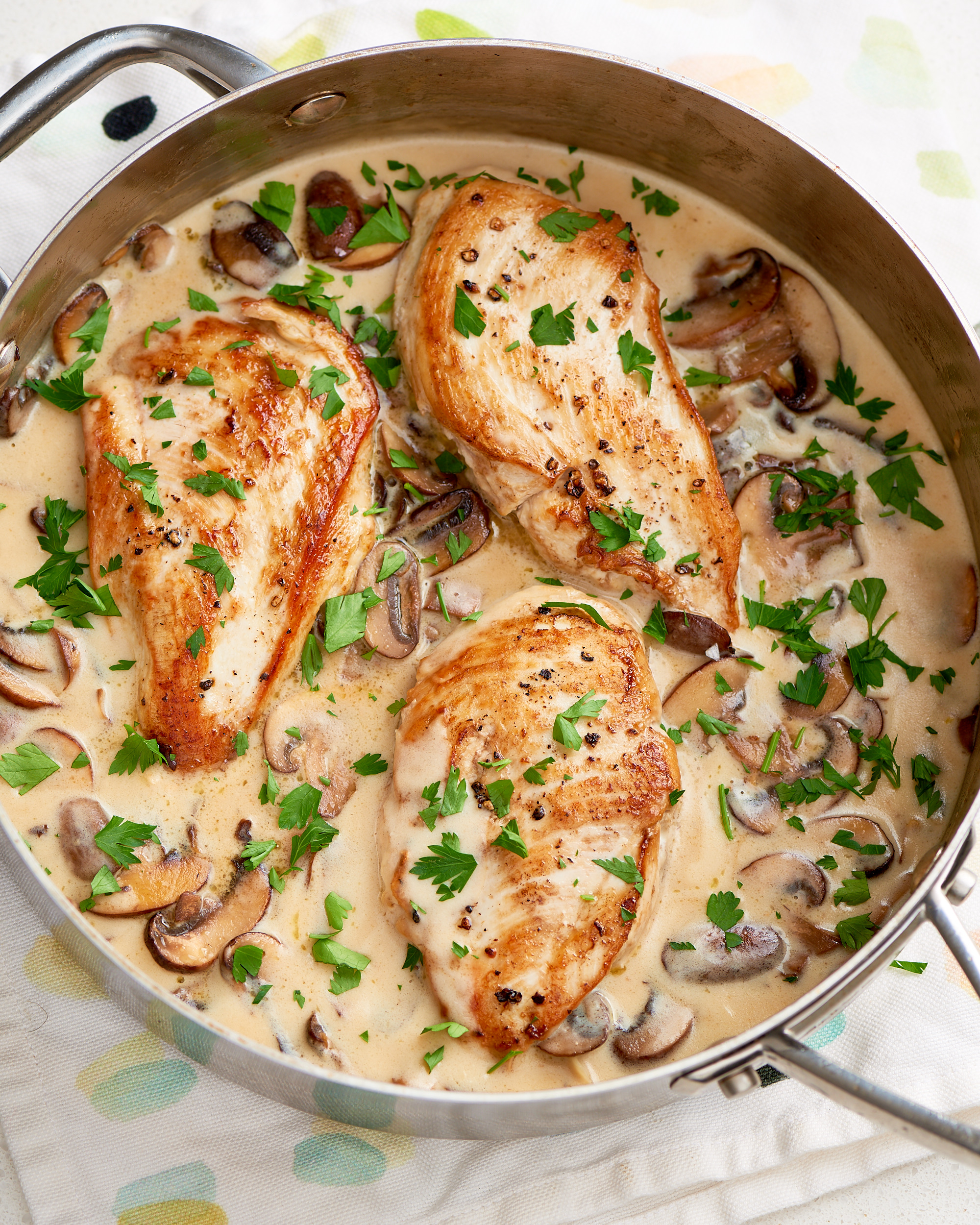 Creamy Parmesan Garlic Mushroom Chicken