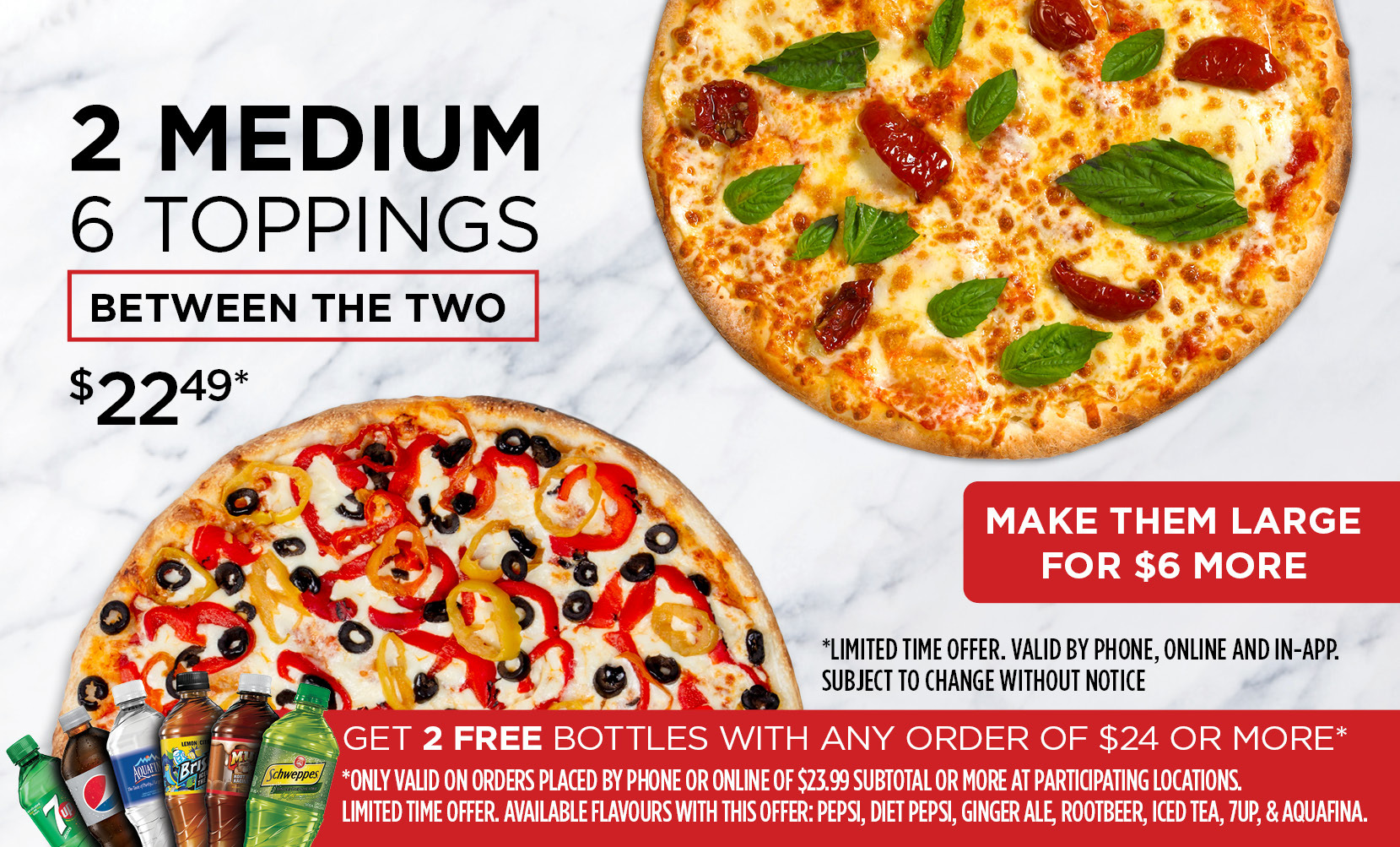 dm6t 2 medium 6 topping $22.49