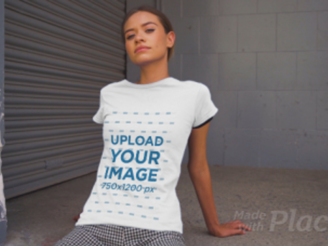 T-Shirt Video Featuring a Young Woman Posing in Urban Settings 3386v