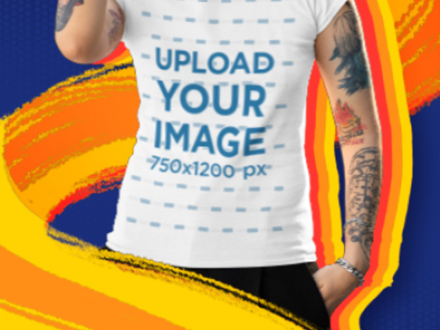 T-Shirt Video Generator Featuring a Woman With an Androgynous Style 3205v