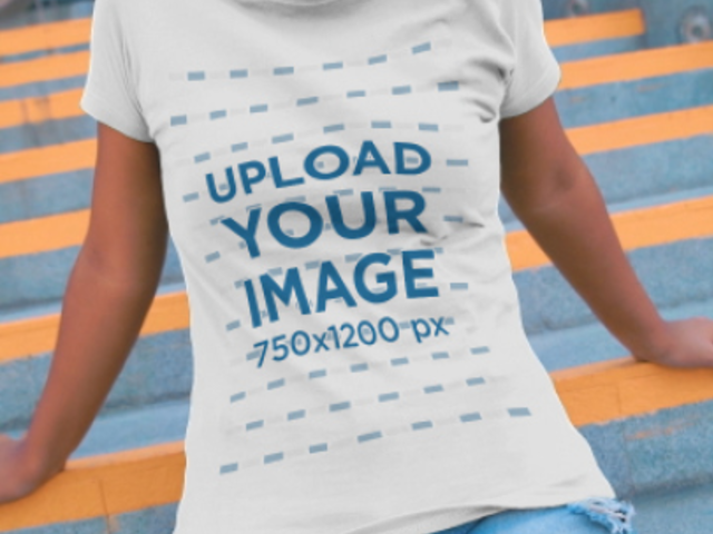 T-Shirt Video Featuring a Young Woman Posing in an Urban Setting 3597v