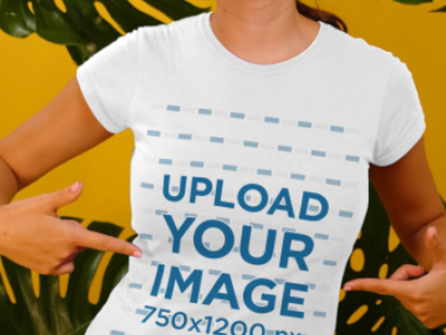 T-Shirt Video of a Woman in a Summer-Themed Setting 3908v