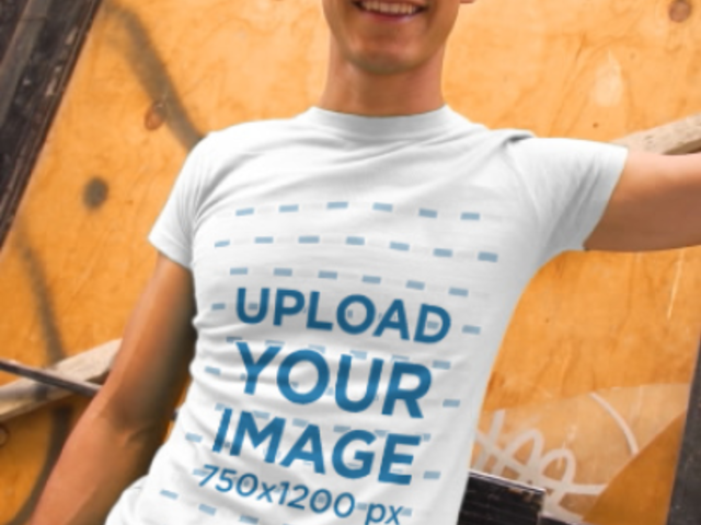 T-Shirt Video of a Young Man Wearing an Athleisure Outfit 3587v