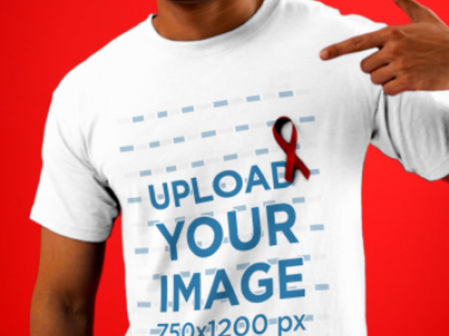 AIDS Awareness-Themed T-Shirt Video Featuring a Man Pointing at His T-Shirt 4159v