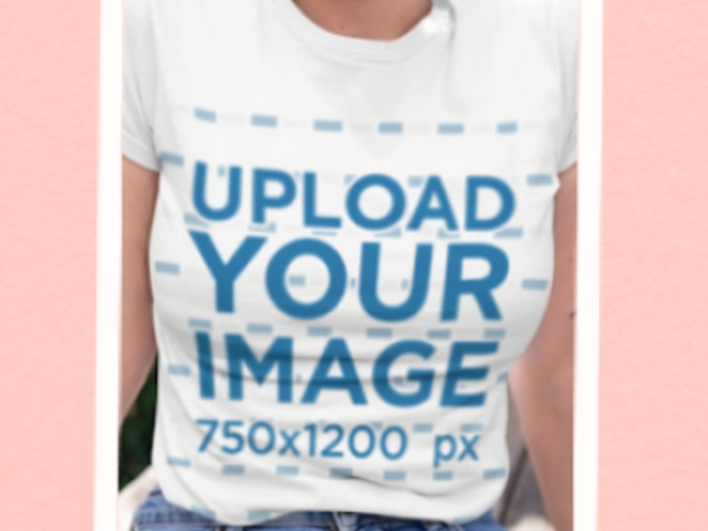 T-Shirt Video Featuring a Woman Posing in an Animated Frame 3555v