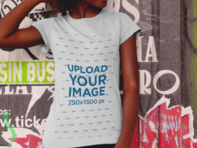 T-Shirt Video of a Happy Young Woman Posing In an Urban Scenario 3658v