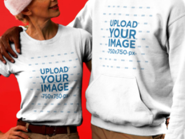 T-Shirt and Hoodie Video of a Couple Celebrating Christmas 4191v