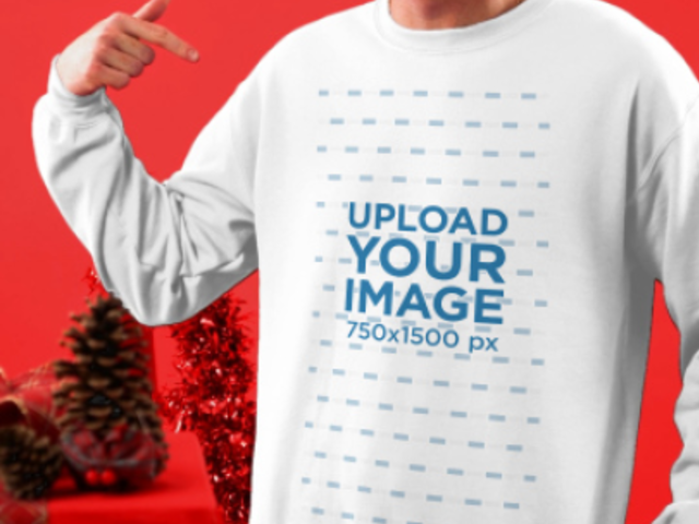 Christmas-Themed Video Featuring a Man With a Sweatshirt Holding a Mug 4196v
