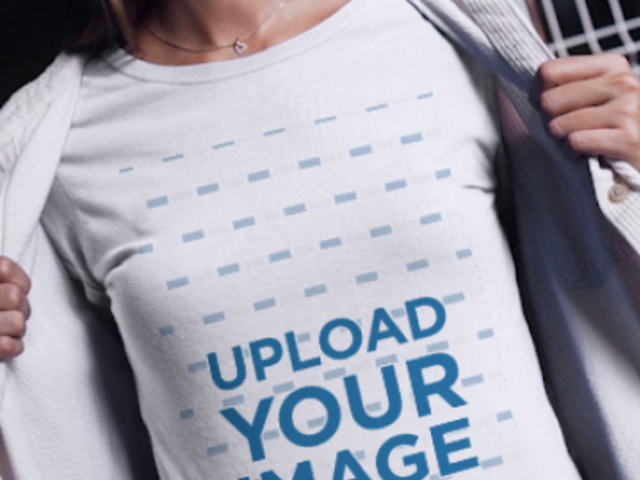 Video of a Woman with Short Hair Posing with a Round-Neck Tee 3715v