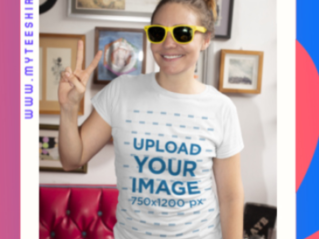 T-Shirt Video Featuring a Cool Woman and a Code for a Special Discount 3556v